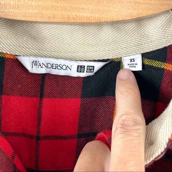 𝅺JW Anderson x Uniqlo Red Plaid Tunic Shirt Size XS - Picture 5 of 7